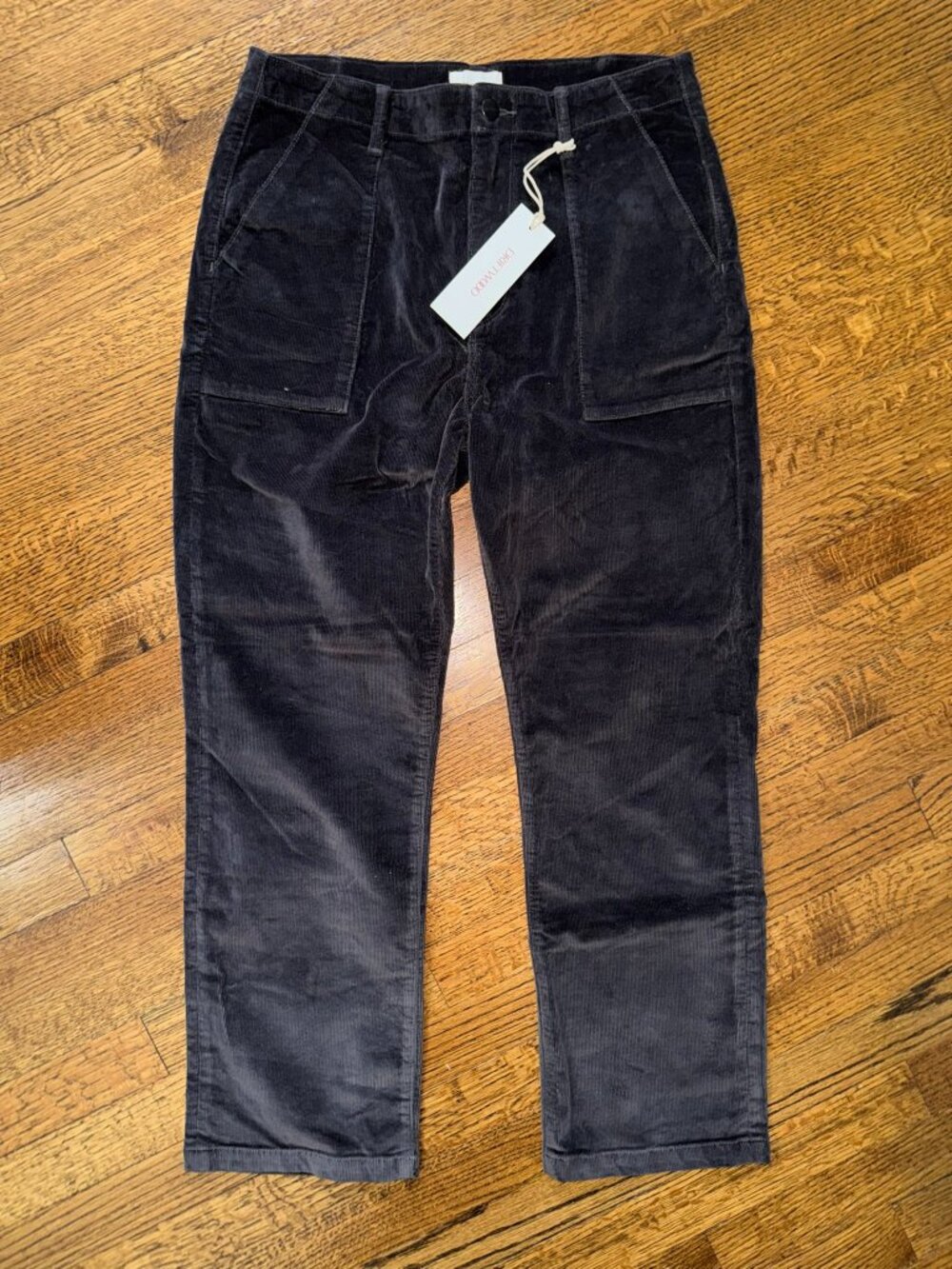NWT Driftwood Palmer Corduroy Straight-Leg Pants - GRAY